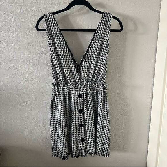 Zara Tweed Houndstooth Pinafore Mini Dress - Picture 4 of 8